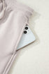 Solid Drop Shoulder Pullover Drawstring Mini Skirt Two Piece Dress