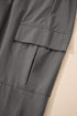 Solid Elastic High Waist Pocketed Cargo Jogger Pants