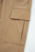 Solid Elastic High Waist Pocketed Cargo Jogger Pants