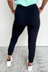 Solid Exposed Seam Detail Skinny Drawstring Jogger Pants
