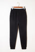 Solid Exposed Seam Detail Skinny Drawstring Jogger Pants