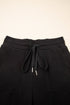 Solid Exposed Seam Detail Skinny Drawstring Jogger Pants