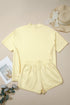 Solid Exposed Seam Mock Neck Oversized Tee Short Set