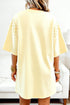 Solid Eyelet Embroidered Lace Spliced Sleeve T Shirt Dress