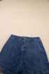 Solid Faux Wrap Front Mini Casual Denim Shorts