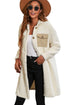 Solid Fleece Flap Pocket Single Breasted Teddy Coat