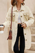 Solid Fleece Flap Pocket Single Breasted Teddy Coat