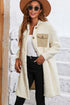 Solid Fleece Flap Pocket Single Breasted Teddy Coat