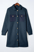 Solid Fleece Flap Pocket Single Breasted Teddy Coat