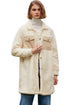 Solid Fleece Flap Pocket Single Breasted Teddy Coat