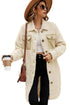 Solid Fleece Flap Pocket Single Breasted Teddy Coat