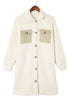 Solid Fleece Flap Pocket Single Breasted Teddy Coat