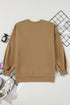Solid Fleece Lined Drop Shoulder High Low Sweatshirt