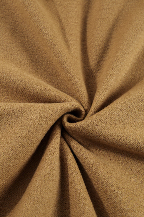 Solid Fleece Lined Drop Shoulder High Low Sweatshirt