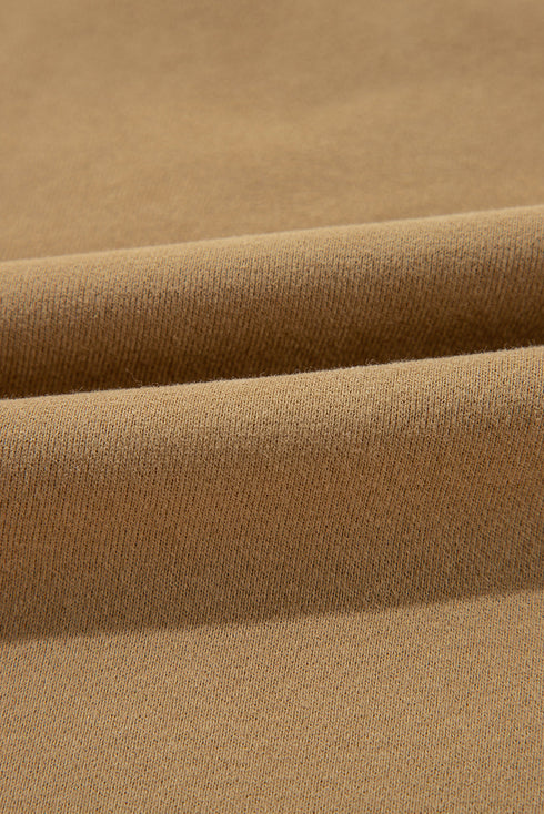 Solid Fleece Lined Drop Shoulder High Low Sweatshirt