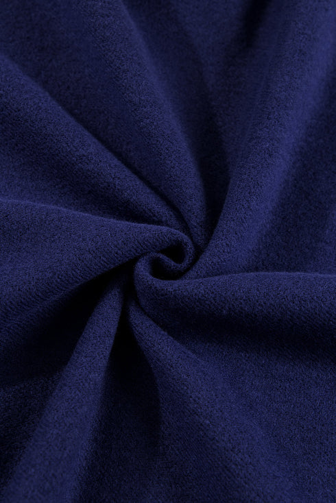 Solid Fleece Lined Drop Shoulder High Low Sweatshirt