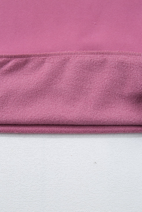 Solid Fleece Lined Drop Shoulder High Low Sweatshirt