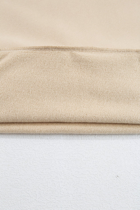 Solid Fleece Lined Drop Shoulder High Low Sweatshirt