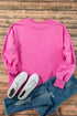 Solid Fleece Lined Drop Shoulder High Low Sweatshirt