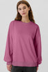 Solid Fleece Lined Drop Shoulder High Low Sweatshirt