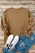 Solid Fleece Lined Drop Shoulder High Low Sweatshirt