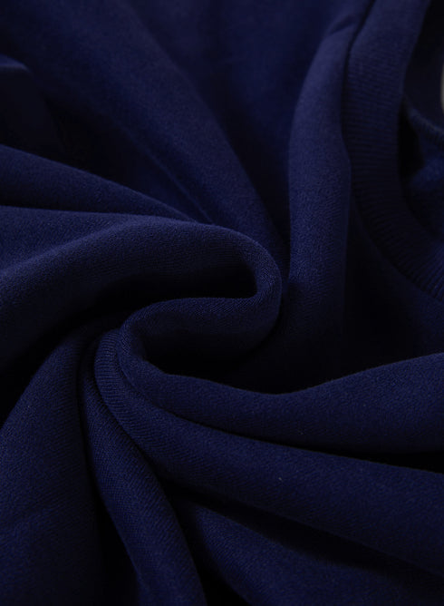 Solid Fleece Lined Drop Shoulder High Low Sweatshirt