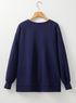 Solid Fleece Lined Drop Shoulder High Low Sweatshirt