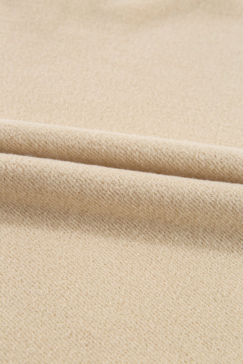 Solid Fleece Lined Drop Shoulder High Low Sweatshirt