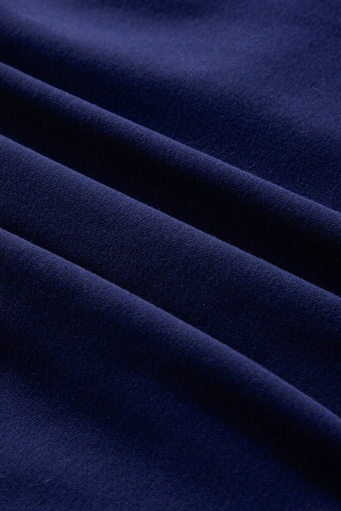 Solid Fleece Lined Drop Shoulder High Low Sweatshirt