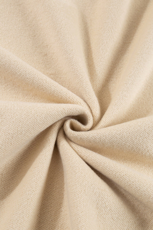 Solid Fleece Lined Drop Shoulder High Low Sweatshirt