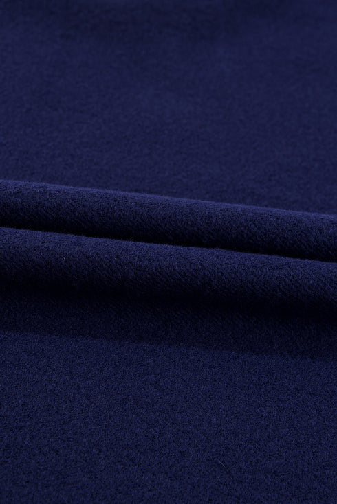 Solid Fleece Lined Drop Shoulder High Low Sweatshirt