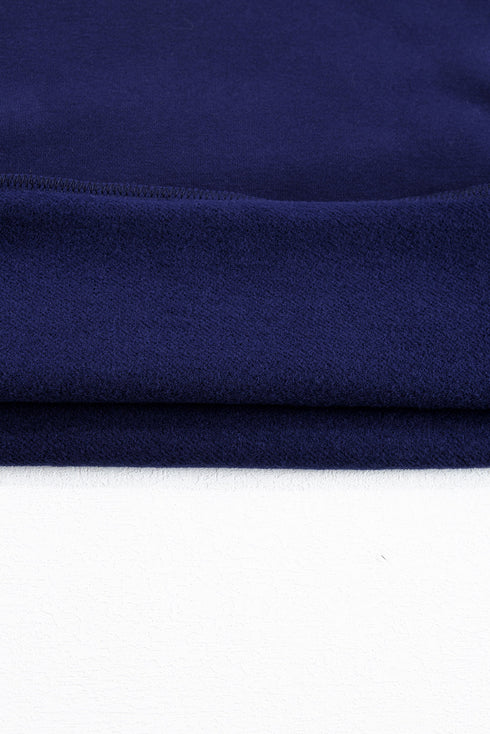 Solid Fleece Lined Drop Shoulder High Low Sweatshirt