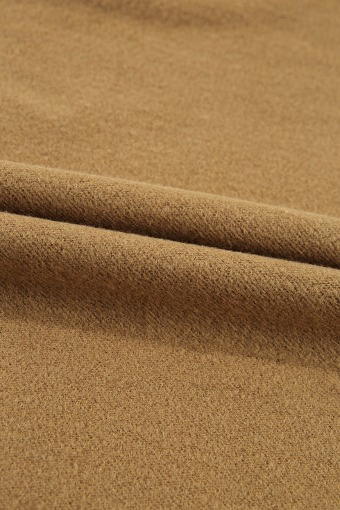 Solid Fleece Lined Drop Shoulder High Low Sweatshirt