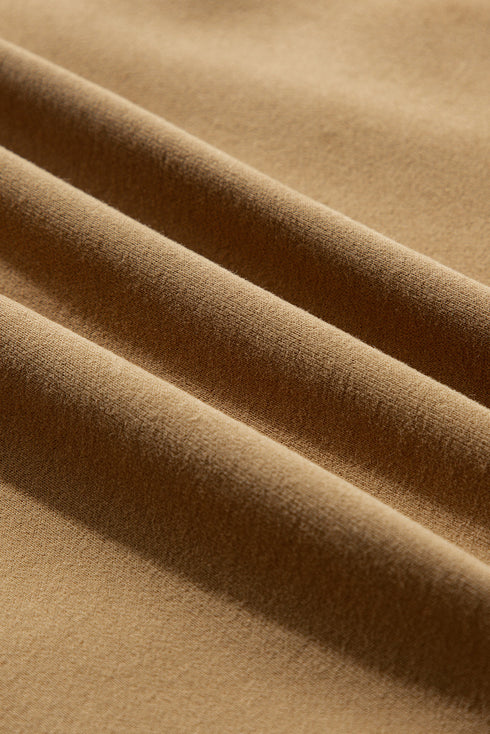 Solid Fleece Lined Drop Shoulder High Low Sweatshirt