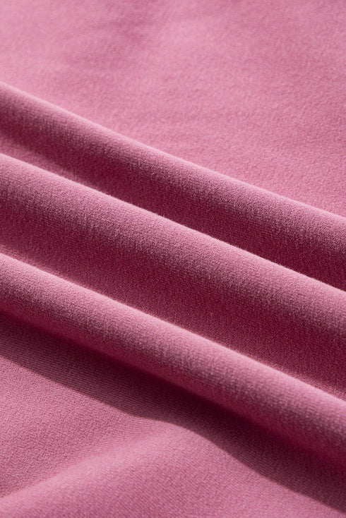 Solid Fleece Lined Drop Shoulder High Low Sweatshirt