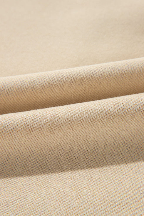 Solid Fleece Lined Drop Shoulder High Low Sweatshirt