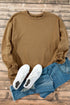 Solid Fleece Lined Drop Shoulder High Low Sweatshirt