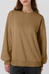 Solid Fleece Lined Drop Shoulder High Low Sweatshirt