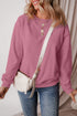 Solid Fleece Lined Drop Shoulder Terry Sweatshirt