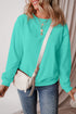 Solid Fleece Lined Drop Shoulder Terry Sweatshirt