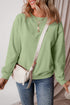 Solid Fleece Lined Drop Shoulder Terry Sweatshirt