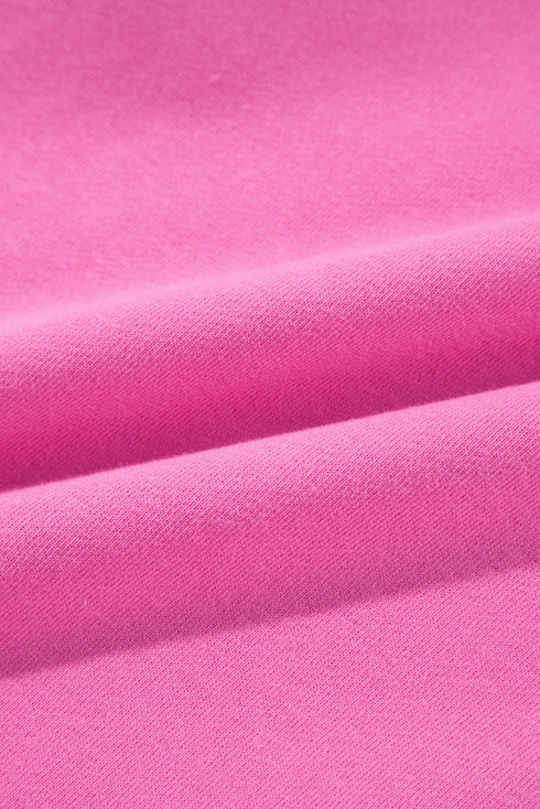 Solid Fleece Lined Drop Shoulder Terry Sweatshirt