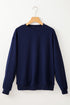 Solid Fleece Lined Drop Shoulder Terry Sweatshirt