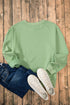 Solid Fleece Lined Drop Shoulder Terry Sweatshirt