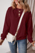 Solid Fleece Lined Drop Shoulder Terry Sweatshirt