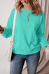 Solid Fleece Lined Drop Shoulder Terry Sweatshirt
