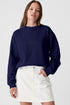 Solid Fleece Lined Drop Shoulder Terry Sweatshirt