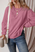Solid Fleece Lined Drop Shoulder Terry Sweatshirt