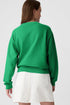 Solid Fleece Lined Drop Shoulder Terry Sweatshirt
