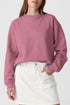 Solid Fleece Lined Drop Shoulder Terry Sweatshirt